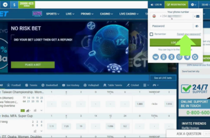 1xBet Recover Your Password step 2