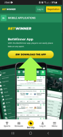 Betwinner App Registration step 2