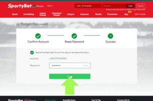 Sportybet How to Recover a Password step 3